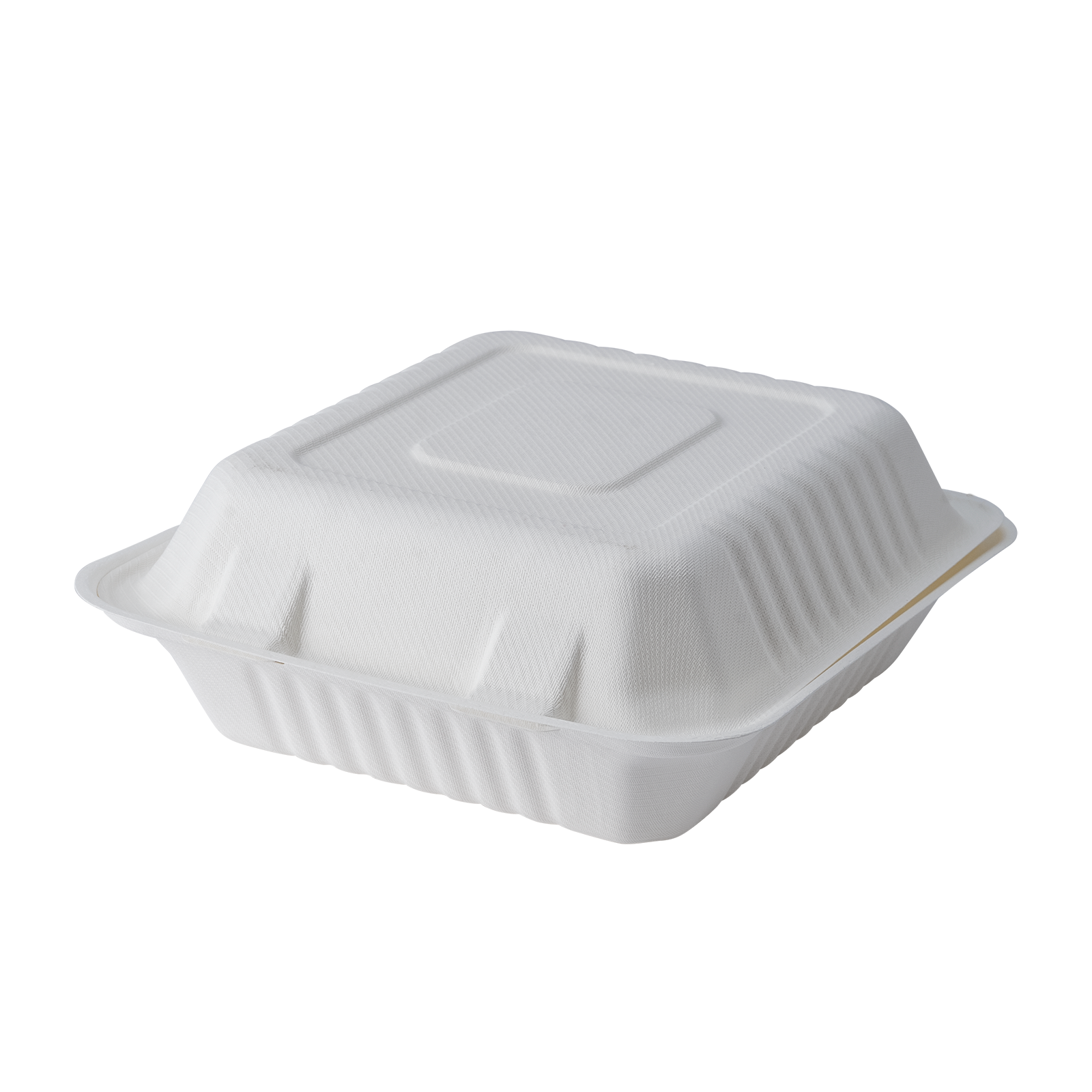 Boardwalk 6 in. x 6 in. x 3.19 in. White Bagasse Food Containers,  Hinged-Lid, 1-Compartment 125-Sleeve, 4-Sleeves/Carton BWKHINGEWF1CM6 - The  Home Depot